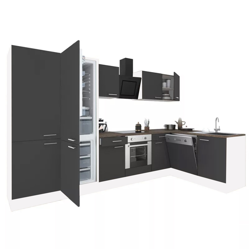 Leziter Unitate de bucătărie de colț Yorki 340 cu cuptor inferior și frigider cu congelator inferior Mobalis Homvera