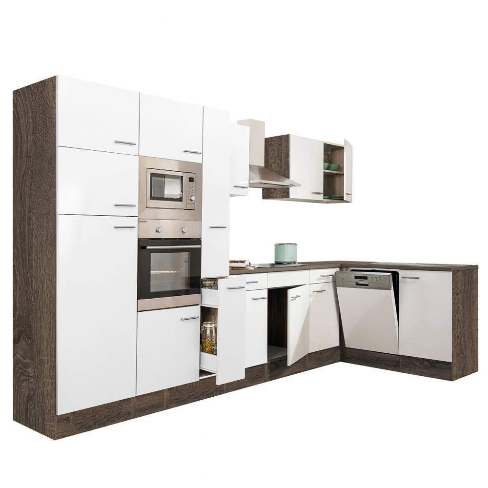 Leziter Unitate de bucătărie de colț Yorki 370 cu congelator superior și frigider Mobalis Homvera