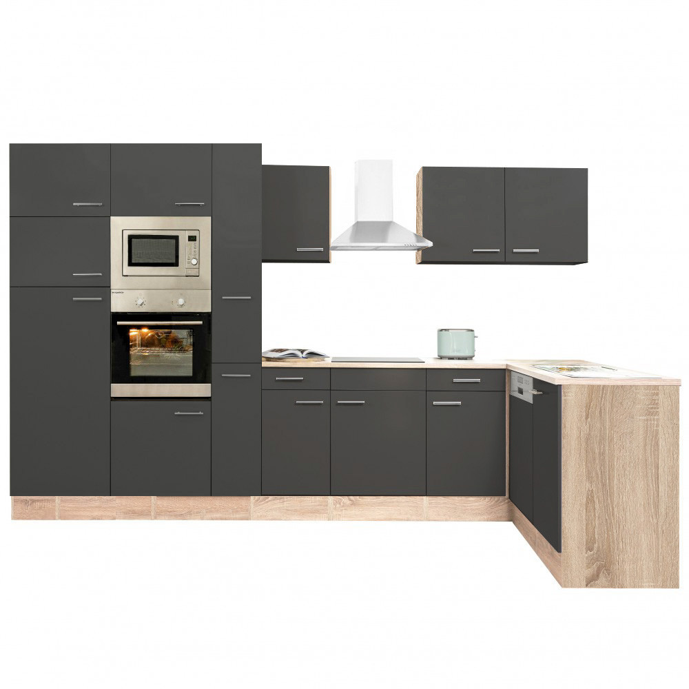 Leziter Unitate de bucătărie de colț Yorki 370 cu congelator superior și frigider Mobalis Homvera