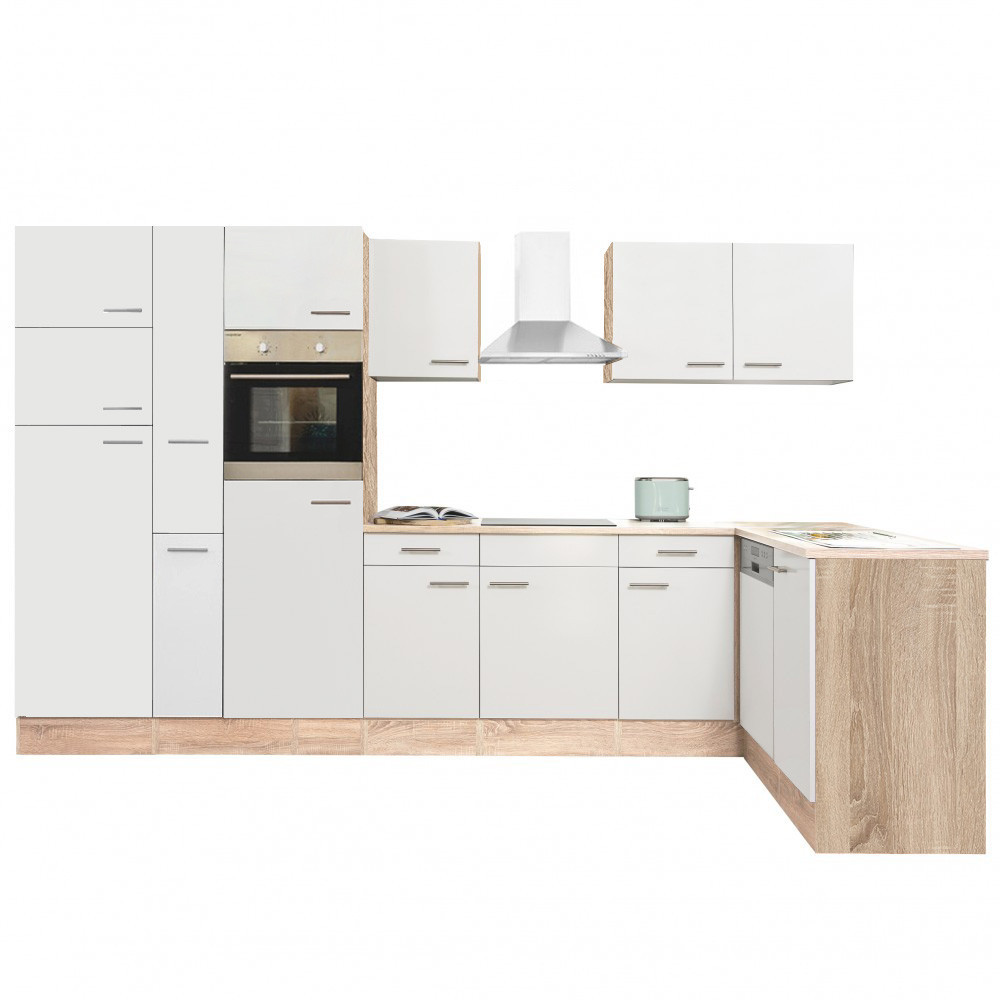 Leziter Unitate de bucătărie de colț Yorki 370 cu congelator superior și frigider Mobalis Homvera