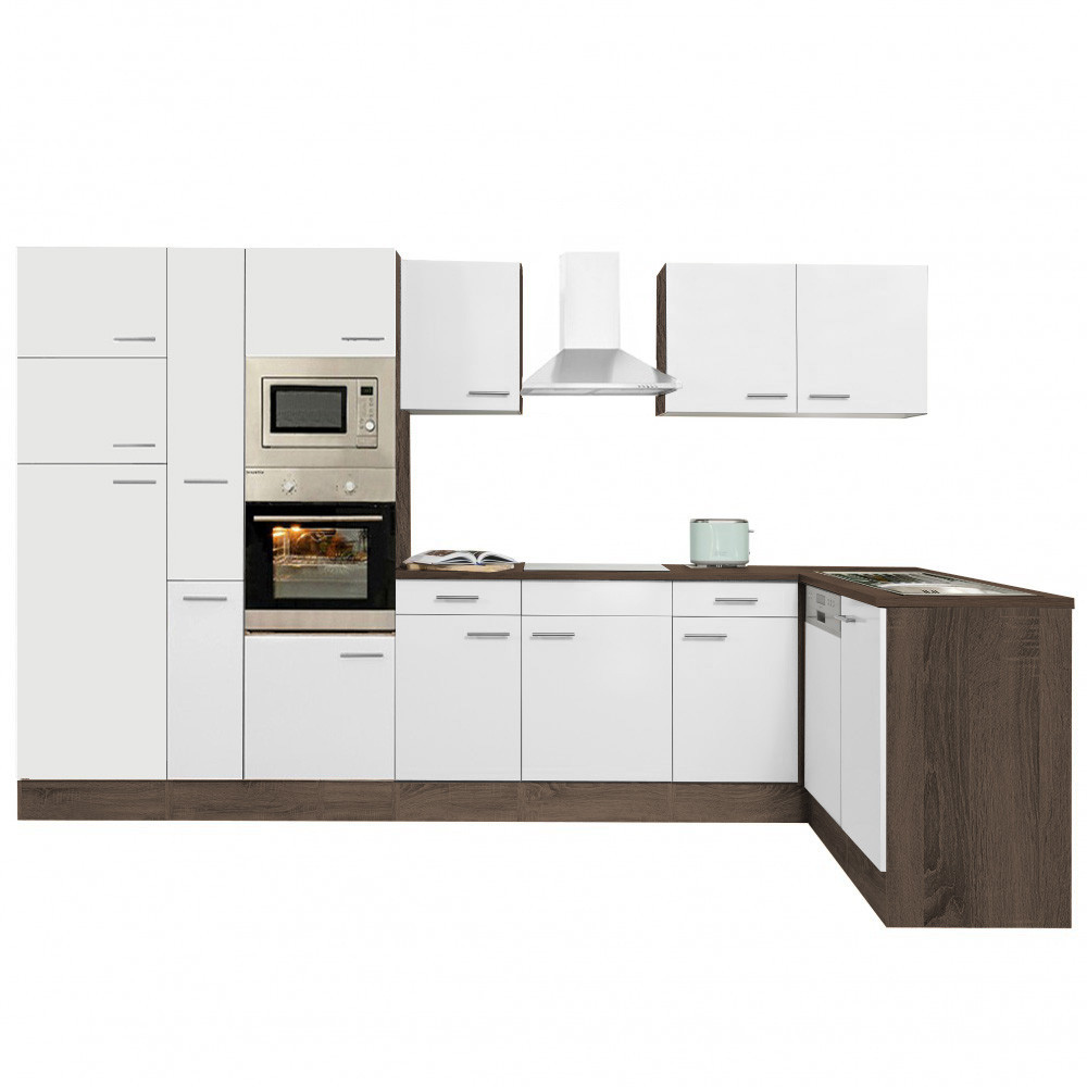 Leziter Unitate de bucătărie de colț Yorki 370 cu congelator superior și frigider Mobalis Homvera