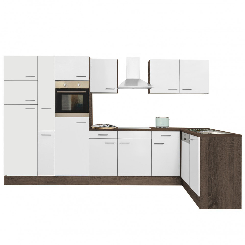 Leziter Unitate de bucătărie de colț Yorki 370 cu congelator superior și frigider Mobalis Homvera