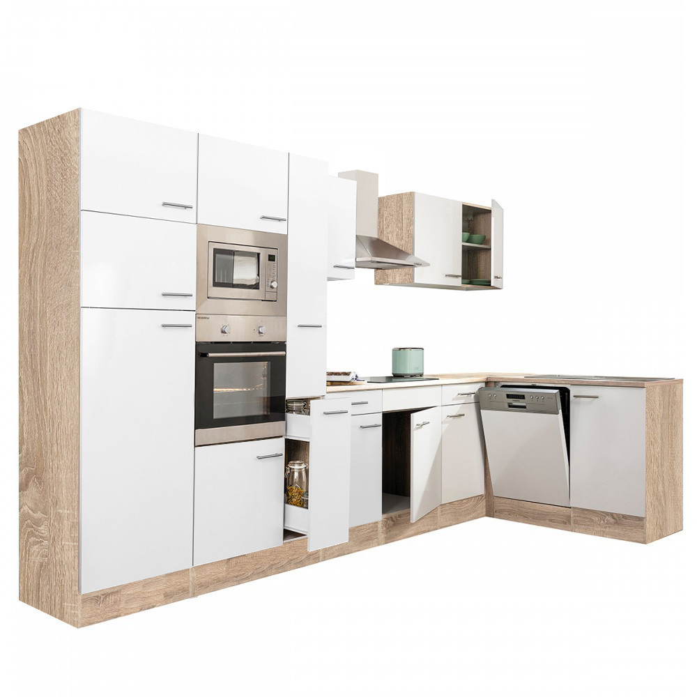 Leziter Unitate de bucătărie de colț Yorki 370 cu congelator superior și frigider Mobalis Homvera