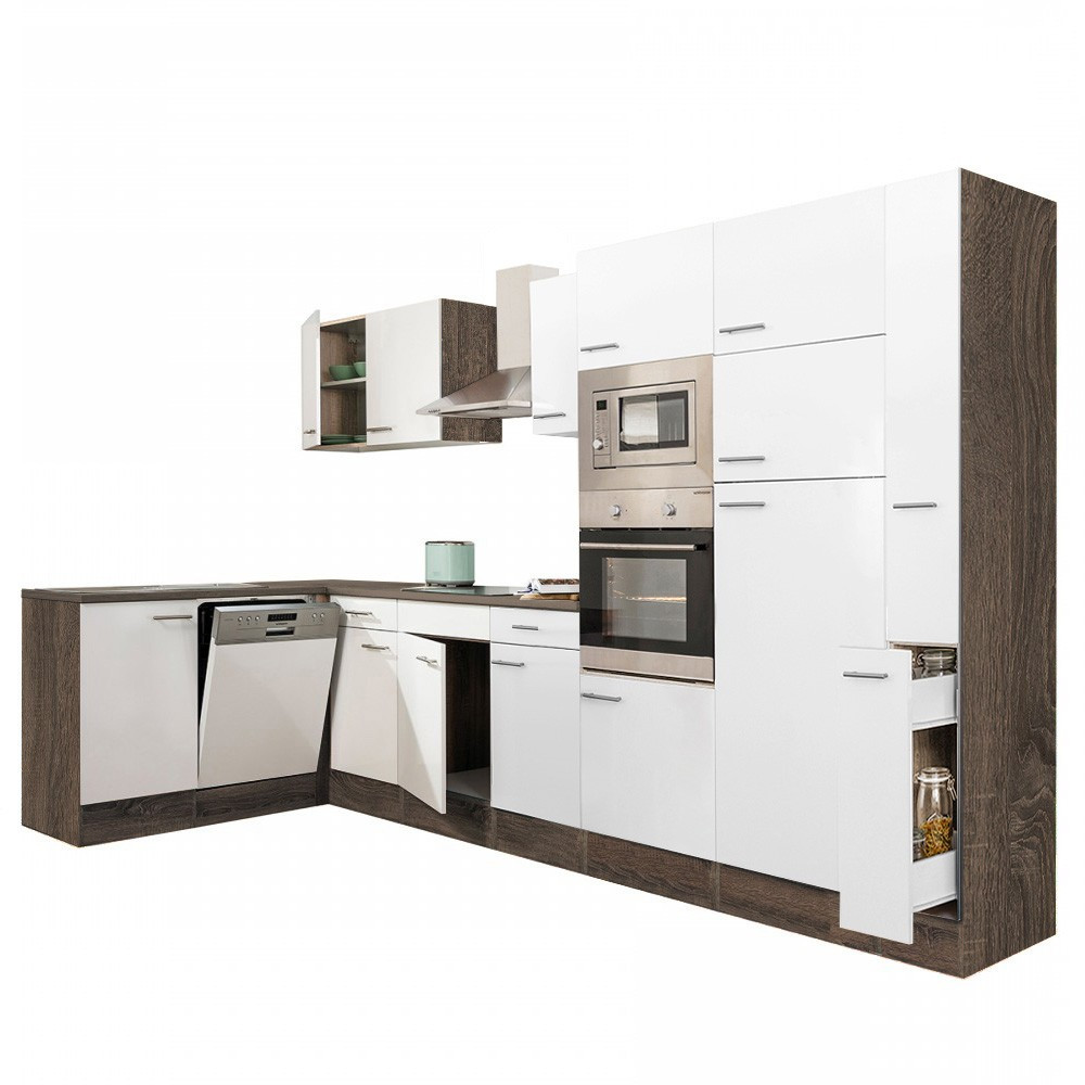 Leziter Unitate de bucătărie de colț Yorki 370 cu congelator superior și frigider Mobalis Homvera