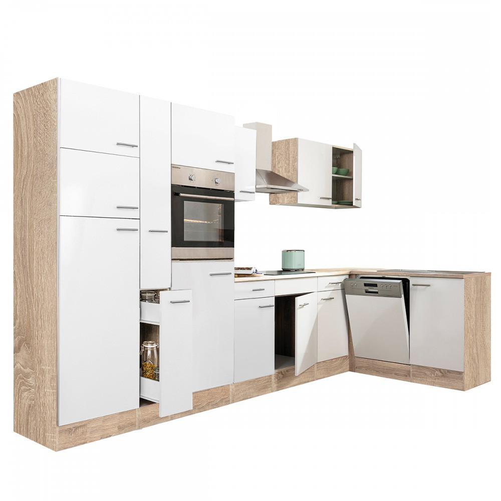 Leziter Unitate de bucătărie de colț Yorki 370 cu congelator superior și frigider Mobalis Homvera