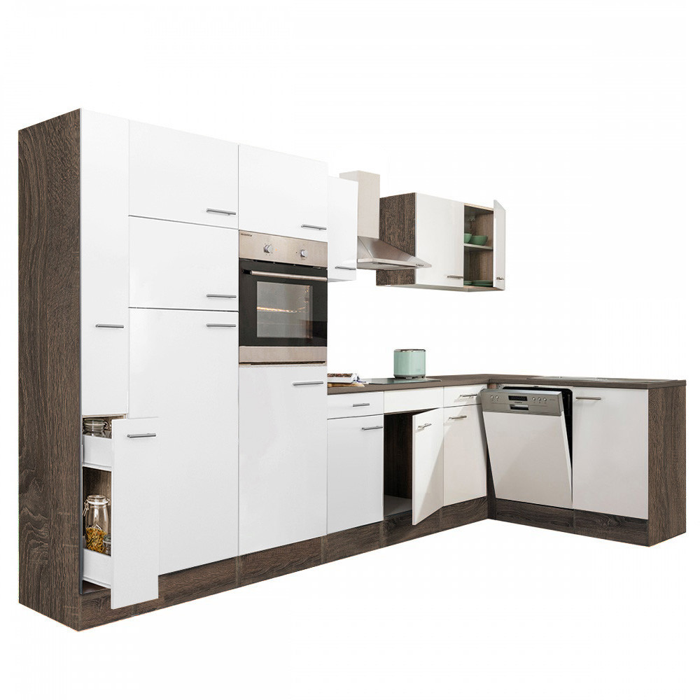 Leziter Unitate de bucătărie de colț Yorki 370 cu congelator superior și frigider Mobalis Homvera