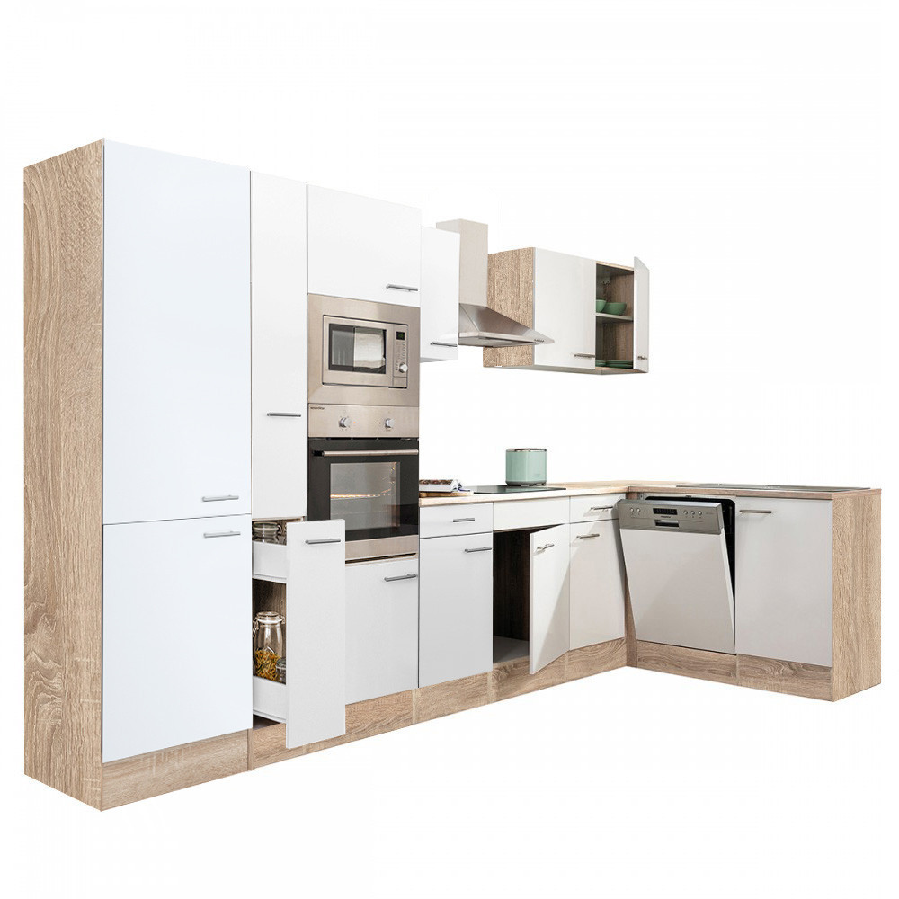 Leziter Unitate de bucătărie de colț Yorki 370 cu cuptor și cuptor cu microunde Mobalis Homvera