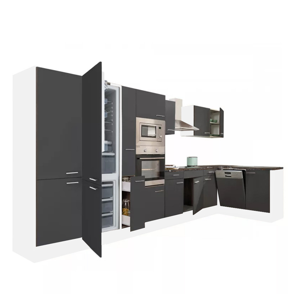 Leziter Unitate de bucătărie de colț Yorki 430 cu congelator inferior și frigider Mobalis Homvera