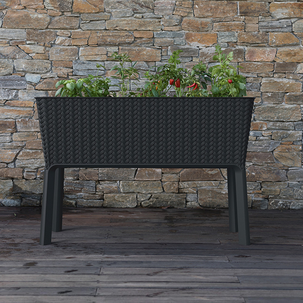 Curver Cutie de flori Splendor din plastic, 120 l, din răchită și ratan Mobalis Homvera