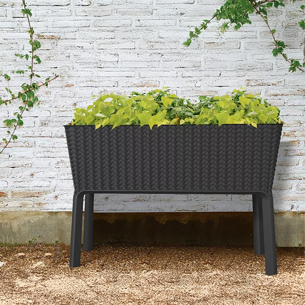 Curver Cutie de flori Splendor din plastic, 120 l, din răchită și ratan Mobalis Homvera