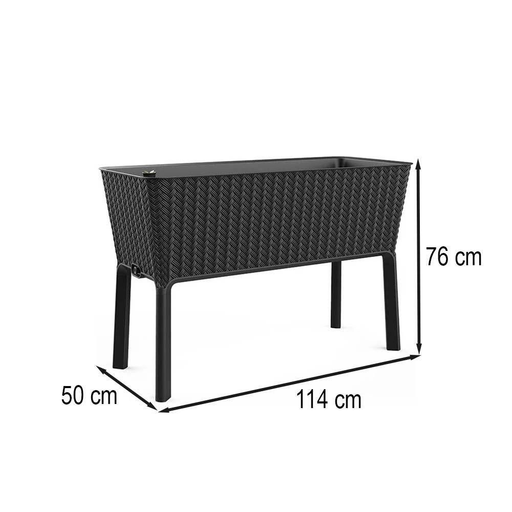 Curver Cutie de flori Splendor din plastic, 120 l, din răchită și ratan Mobalis Homvera