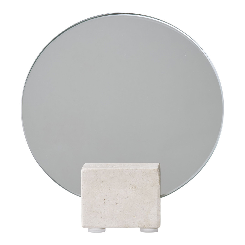 House Nordic Oglindă de masă, travertin, natural ø18x18 cm Mobalis Homvera