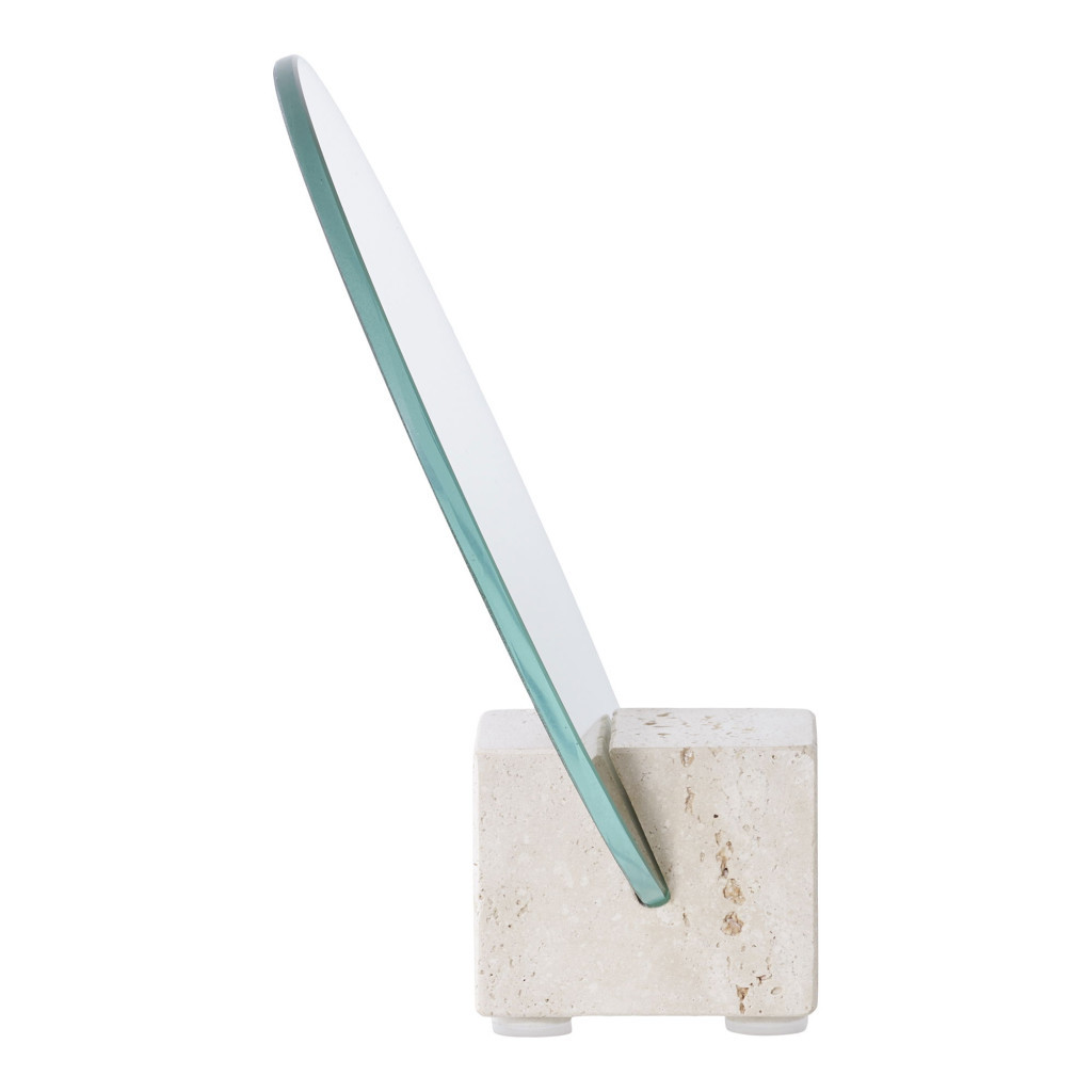 House Nordic Oglindă de masă, travertin, natural ø18x18 cm Mobalis Homvera