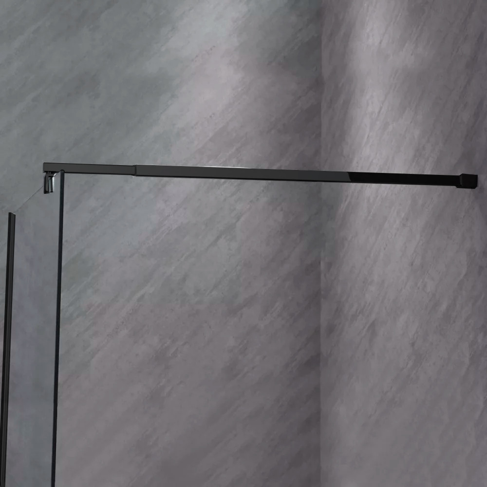 Leziter Cabină de duș River walk-in 70x190 cm neagră Mobalis Homvera