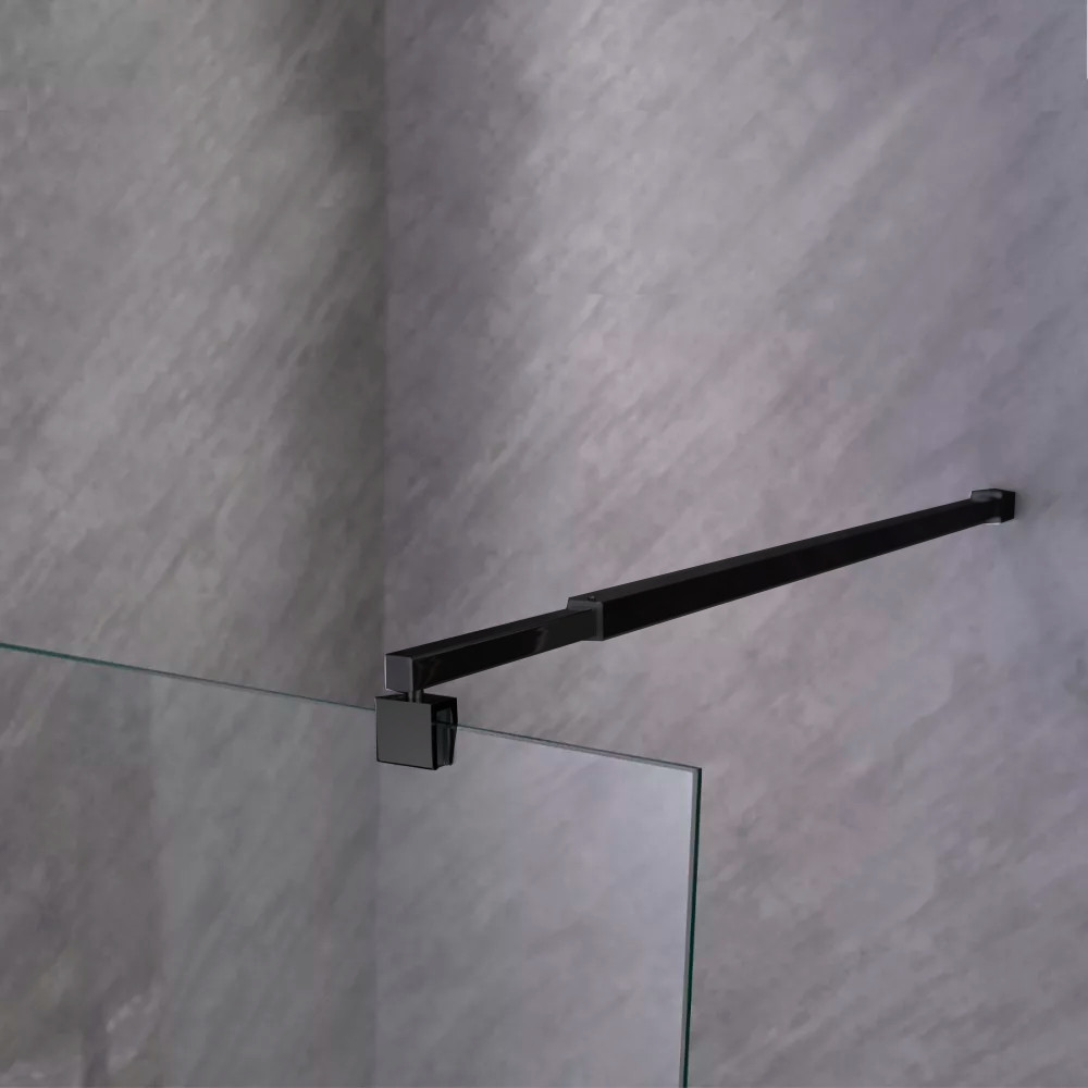 Leziter Cabină de duș River walk-in 70x190 cm neagră Mobalis Homvera