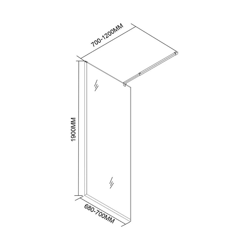 Leziter Cabină de duș River walk-in 70x190 cm neagră Mobalis Homvera