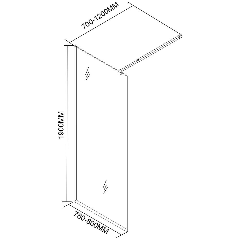Leziter Cabină de duș River walk-in 80x190 cm neagră Mobalis Homvera