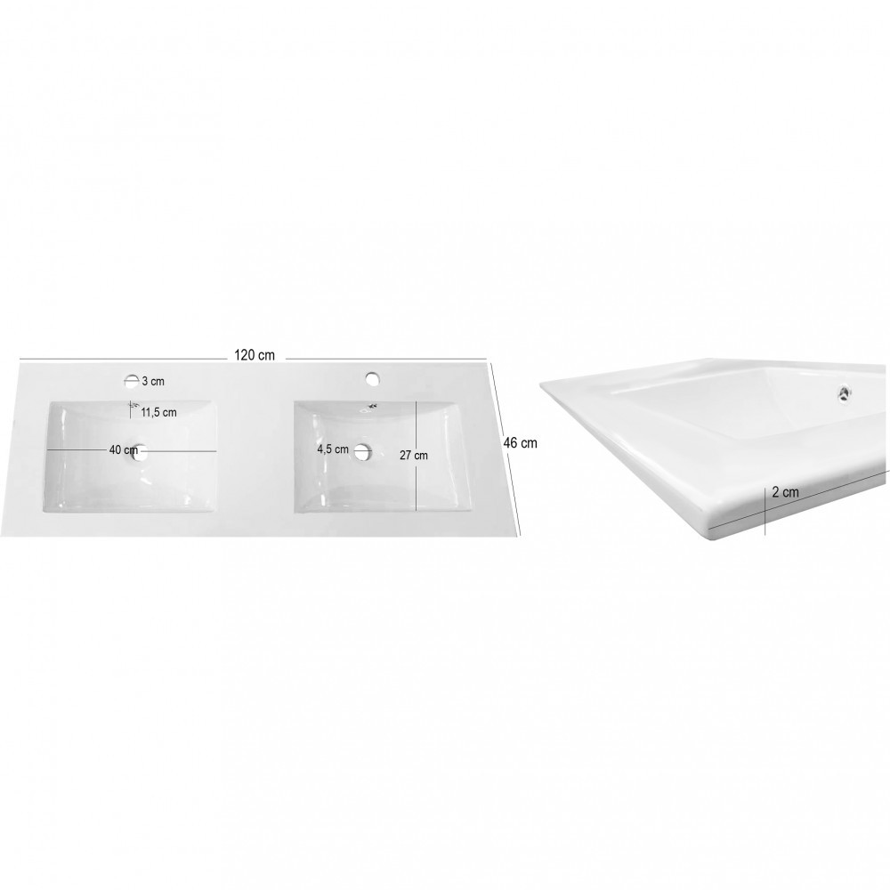 Leziter Lavoar cu design plat 18x120x46 cm Mobalis Homvera