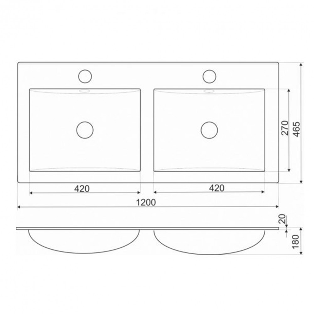 Leziter Lavoar cu design plat 18x120x46 cm Mobalis Homvera