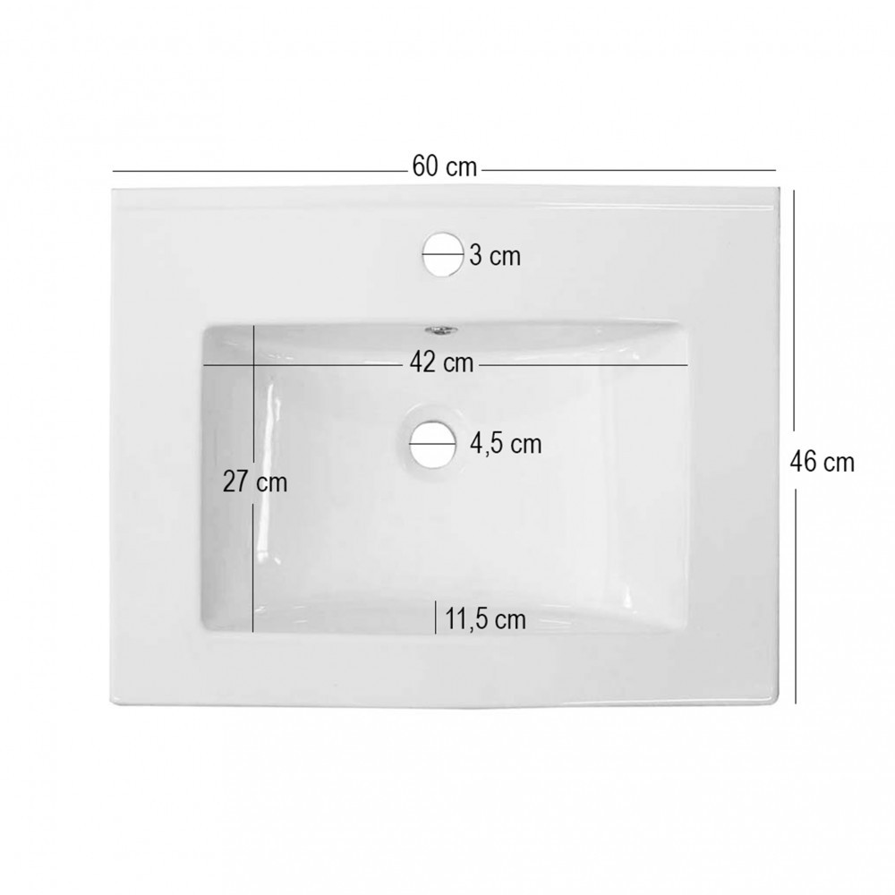 Leziter Lavoar cu design plat 18x60x46 cm Mobalis Homvera