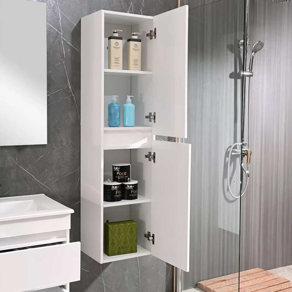 Leziter Dulap lateral Cube montat pe perete, alb Mobalis Homvera