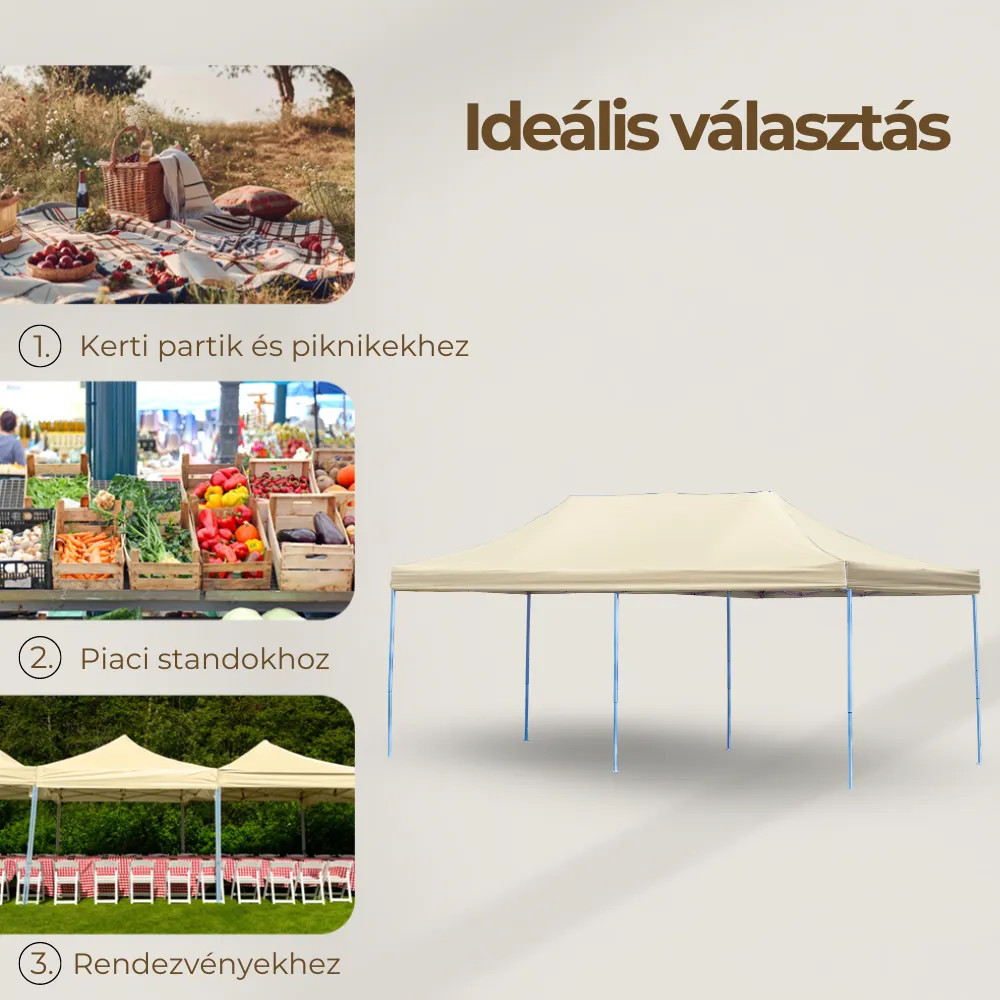 Leziter Foișor pliabil de grădină 3x6 m Mobalis Homvera