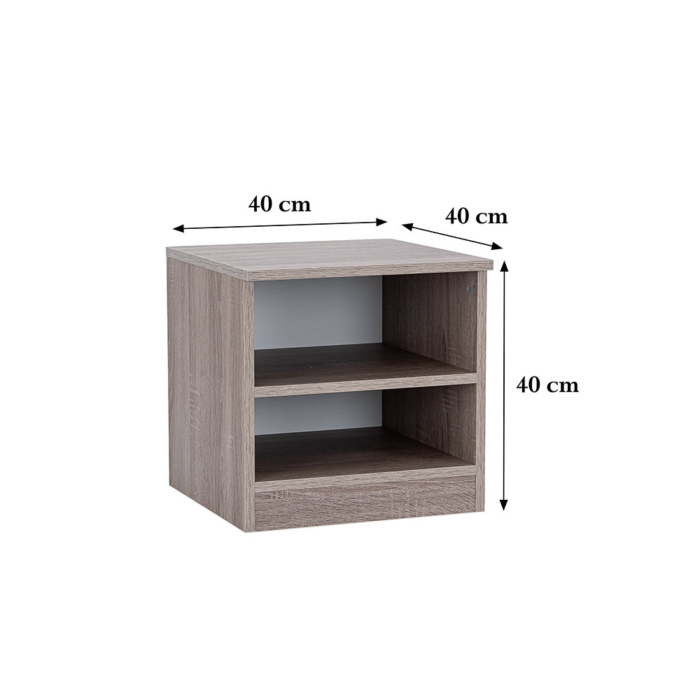 Leziter Noptieră Miami deschisă 40x40 cm stejar York-stejar York Mobalis Homvera