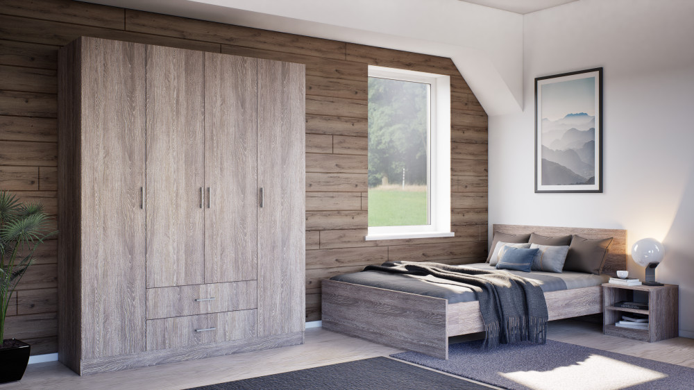 Leziter Noptieră Miami deschisă 40x40 cm stejar York-stejar York Mobalis Homvera