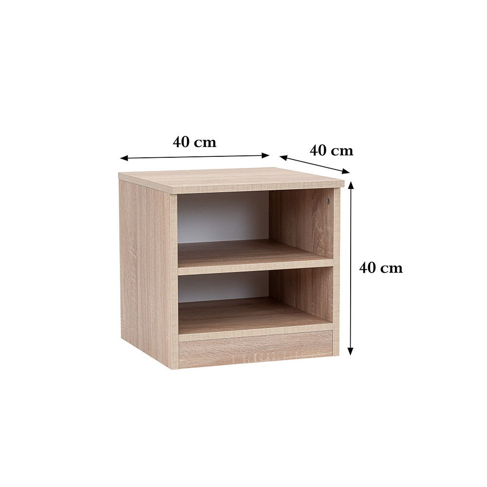 Leziter Noptieră Miami deschisă 40x40 cm stejar sonoma-stejar sonoma Mobalis Homvera