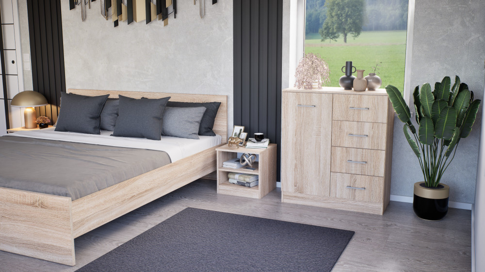 Leziter Noptieră Miami deschisă 40x40 cm stejar sonoma-stejar sonoma Mobalis Homvera