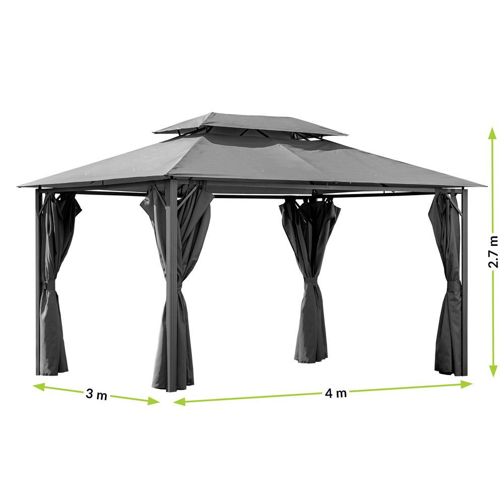 Mirpol Foișor de grădină Tino 3x4 grafit Mobalis Homvera