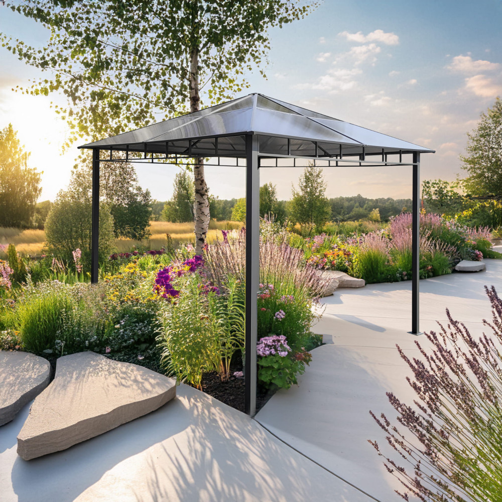 Mirpol Pavilion de grădină Dari cu acoperiș din policarbonat 3x3 m Mobalis Homvera