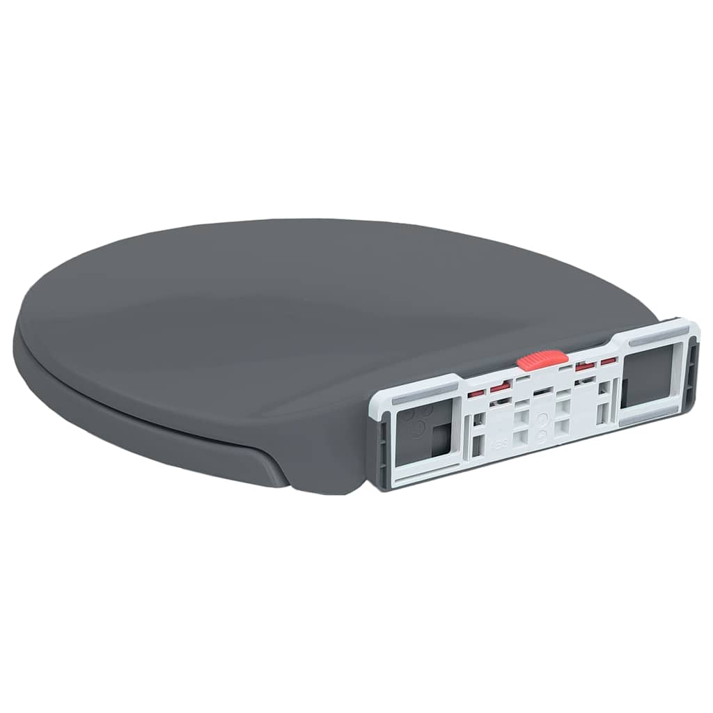 Capac WC cu închidere silențioasă, eliberare rapidă, gri, oval GartenMobel Dekor