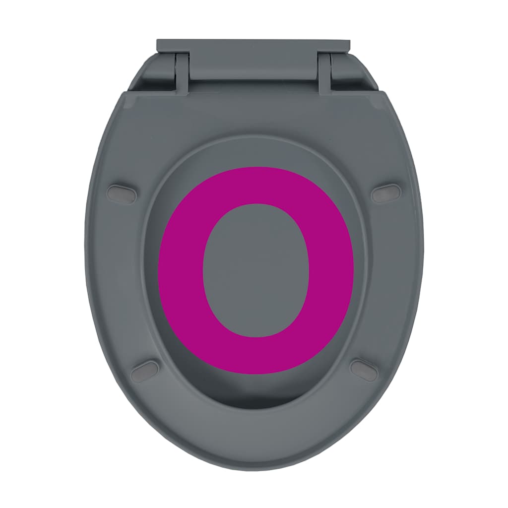 Capac WC cu închidere silențioasă, gri, oval GartenMobel Dekor