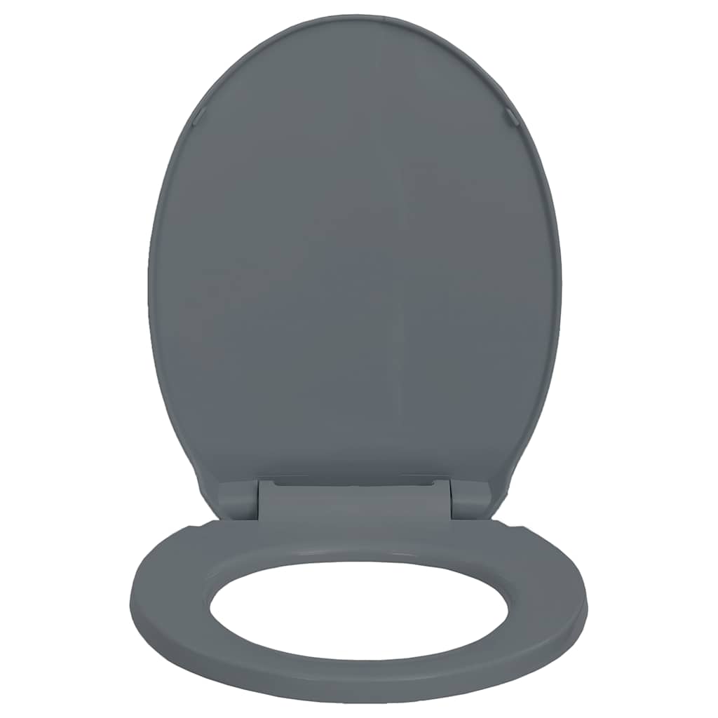 Capac WC cu închidere silențioasă, gri, oval GartenMobel Dekor