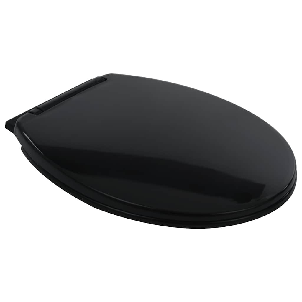 Toaletă fără bord 7 cm înălțime suplimentară închidere ușoară ceramică neagră GartenMobel Dekor