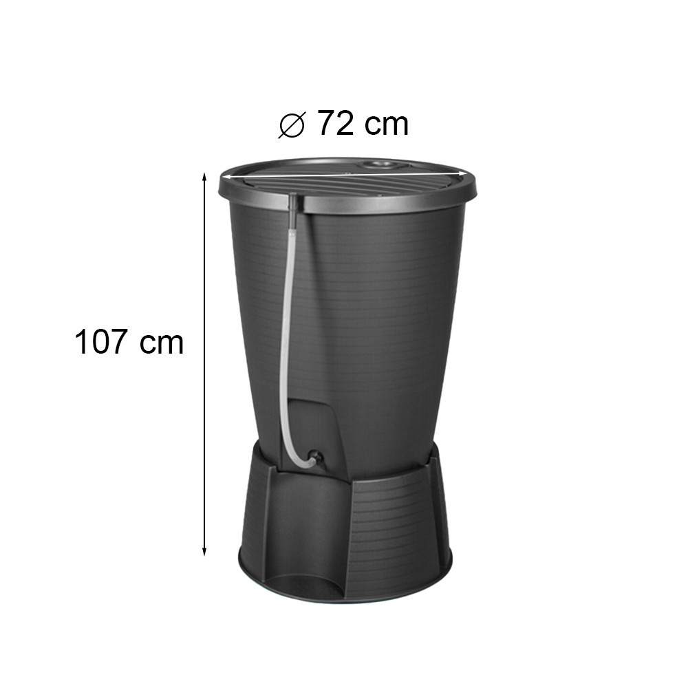 Curver Rezervor de apă de ploaie din plastic Indigo Water Butt 220L cu furtun de grafit Mobalis Homvera