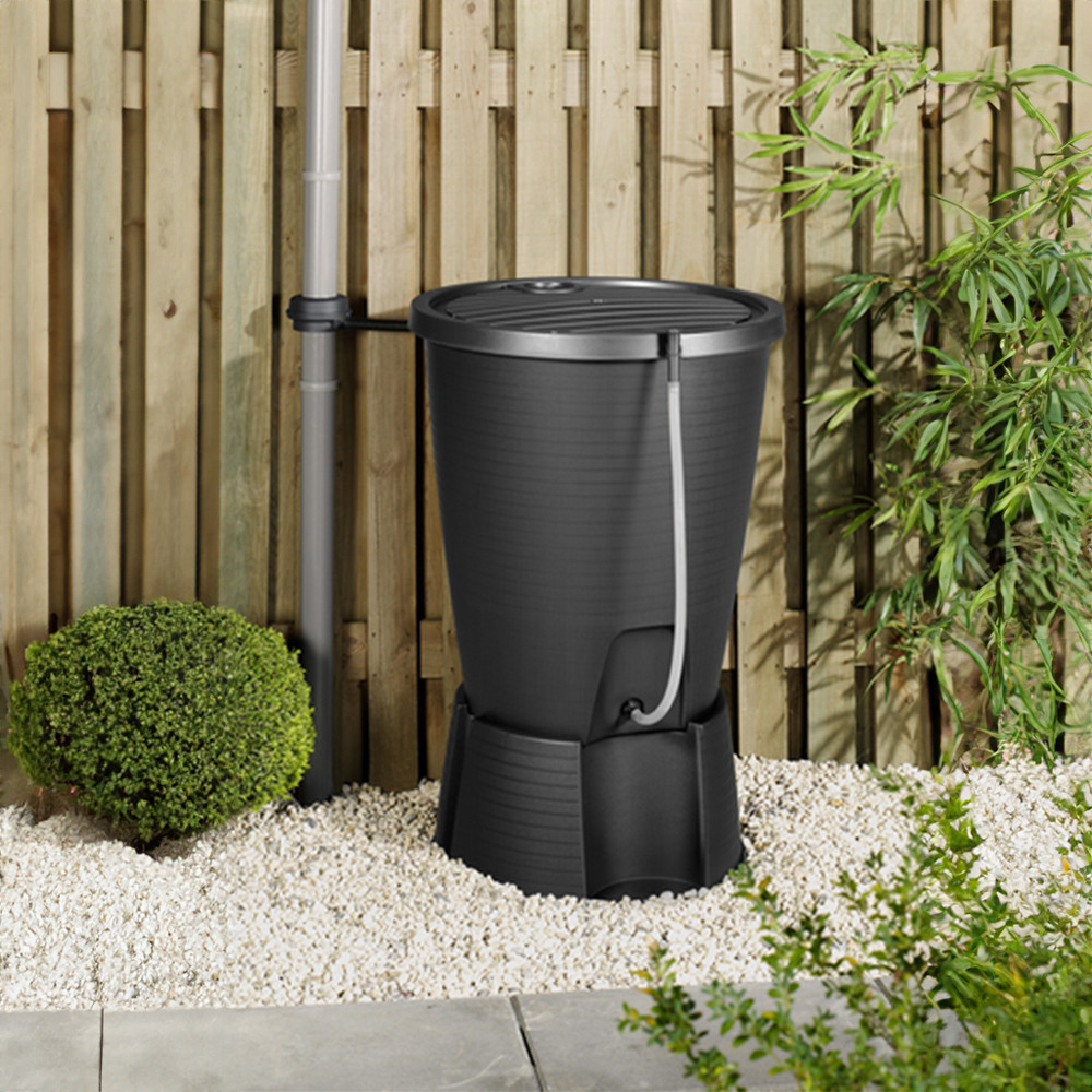 Curver Rezervor de apă de ploaie din plastic Indigo Water Butt 220L cu furtun de grafit Mobalis Homvera