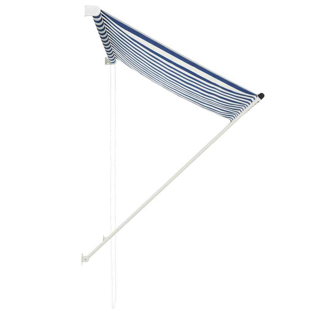 Copertină retractabilă, albastru și alb, 100 x 150 cm GartenMobel Dekor