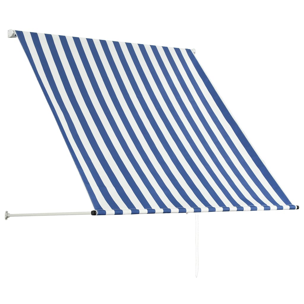 Copertină retractabilă, albastru și alb, 100 x 150 cm GartenMobel Dekor