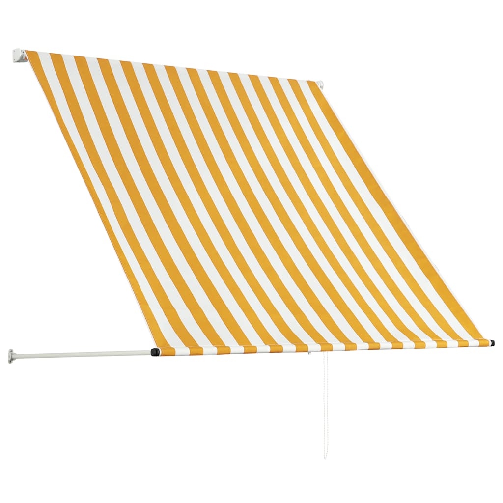 Copertină retractabilă, galben și alb, 100 x 150 cm GartenMobel Dekor