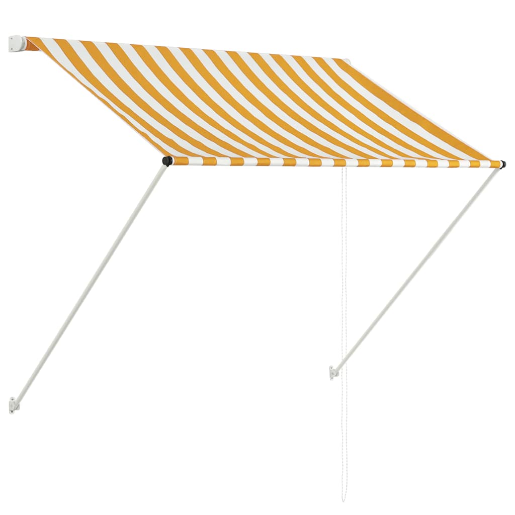 Copertină retractabilă, galben și alb, 100 x 150 cm GartenMobel Dekor