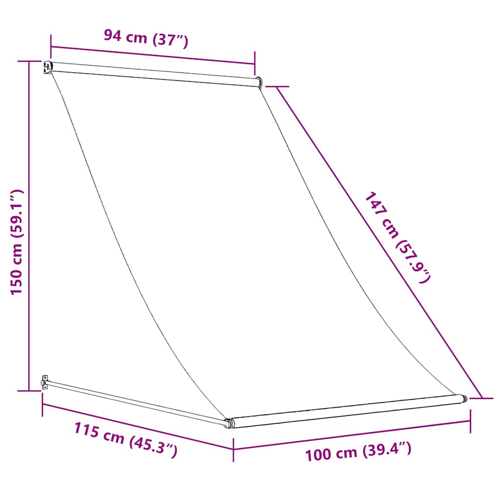 Copertină retractabilă, galben și alb, 100 x 150 cm GartenMobel Dekor