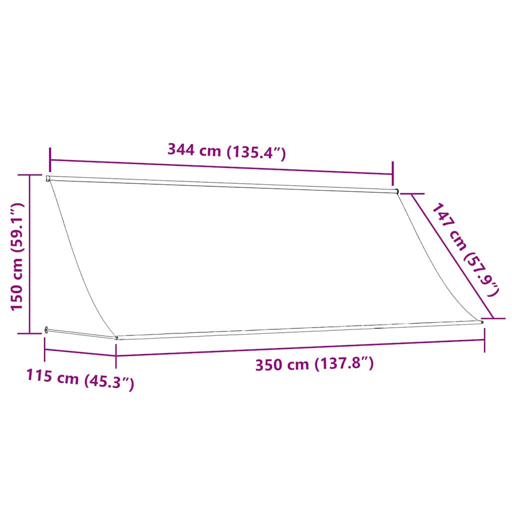Copertină retractabilă, portocaliu și maro, 350 x 150 cm GartenMobel Dekor
