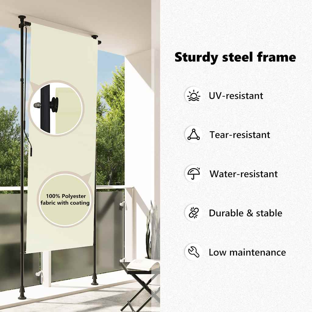 Jaluzea tip rulou de exterior, crem, 100 x 270 cm GartenMobel Dekor