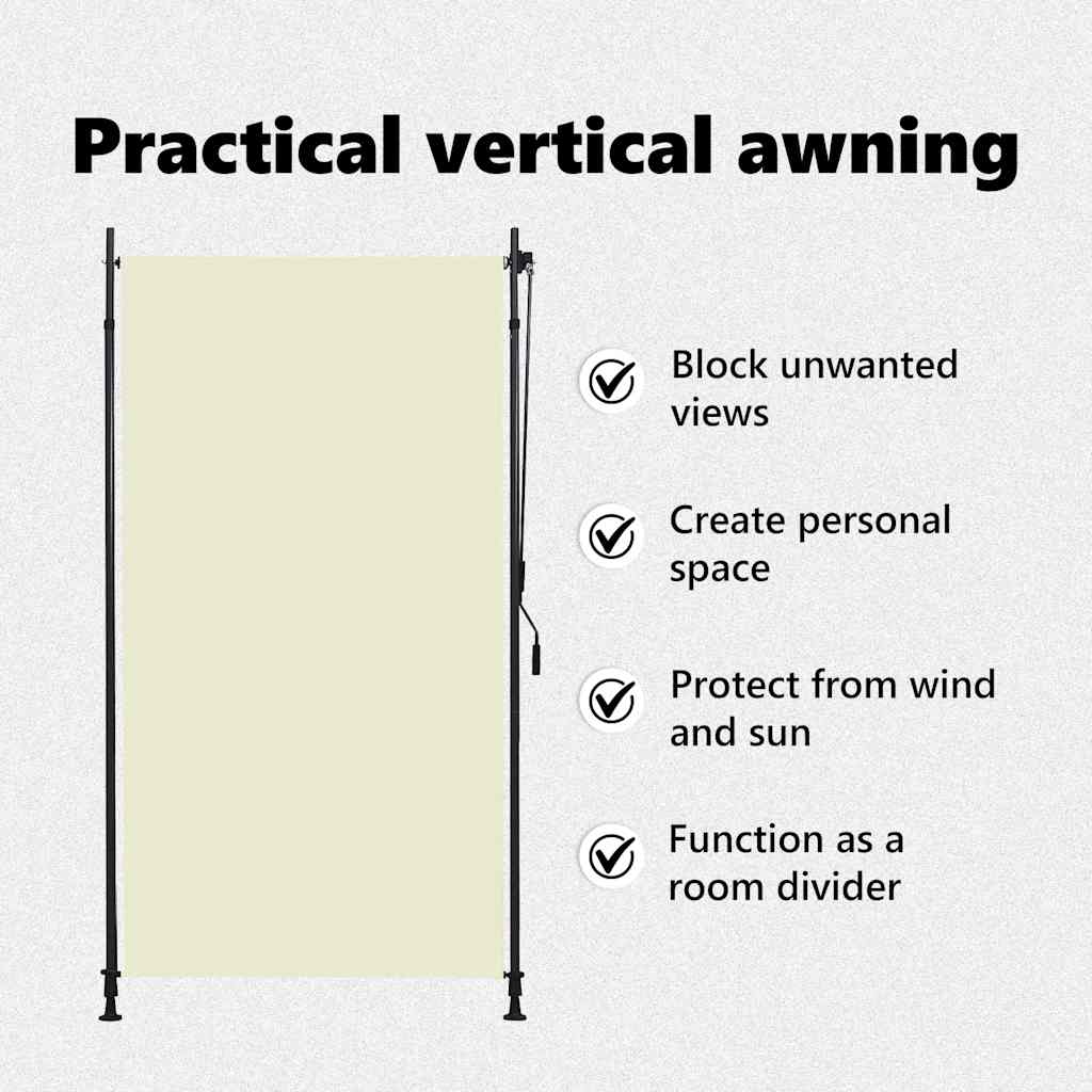 Jaluzea tip rulou de exterior, crem, 120 x 270 cm GartenMobel Dekor