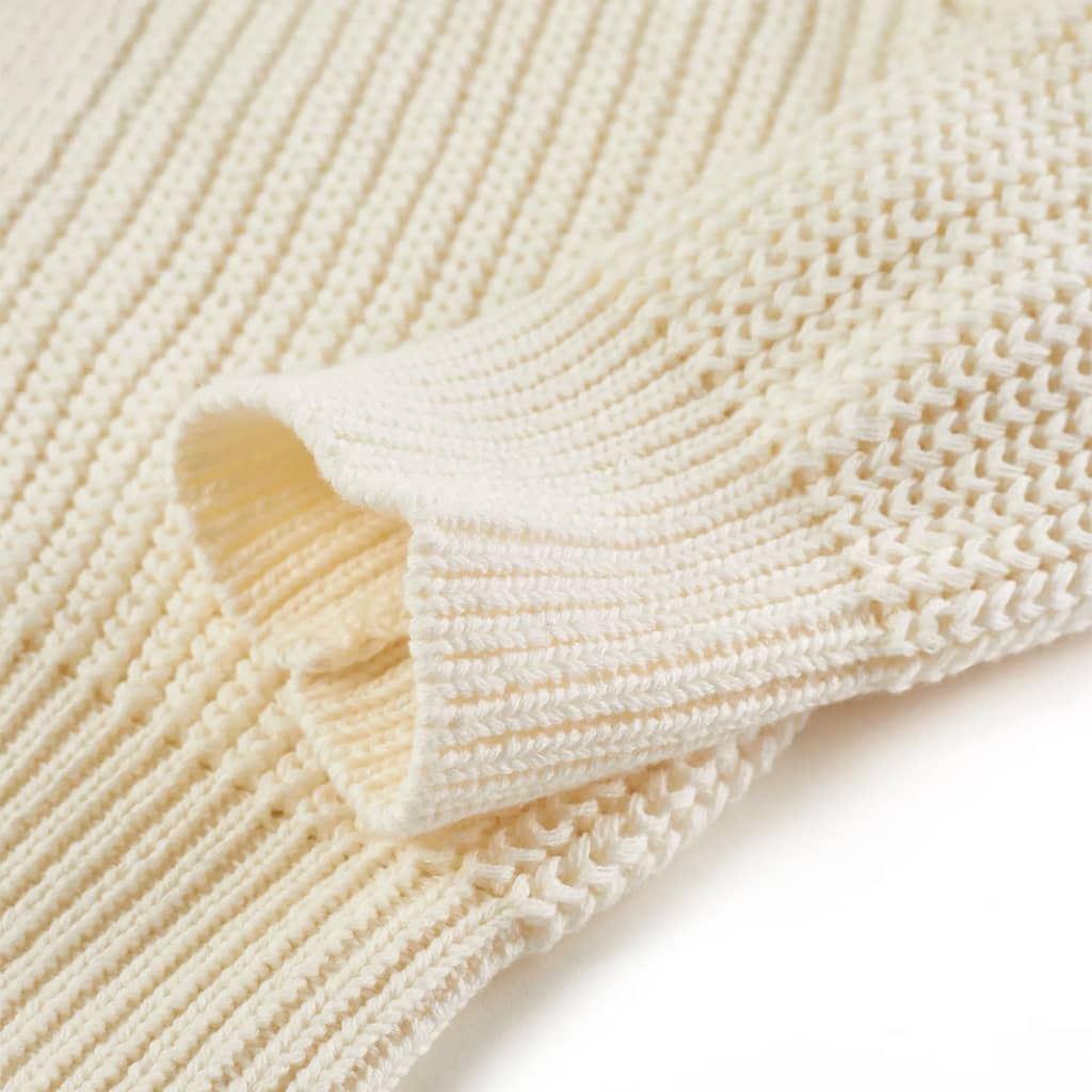 Cardigan pentru copii tricotat, alb zăpadă, 104 GartenMobel Dekor