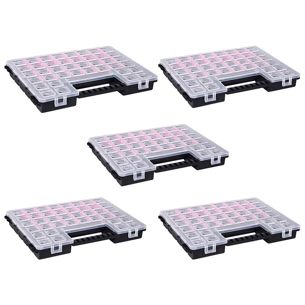 Cutii sortare 5 buc separatoare reglabile 385x283x50 mm plastic GartenMobel Dekor