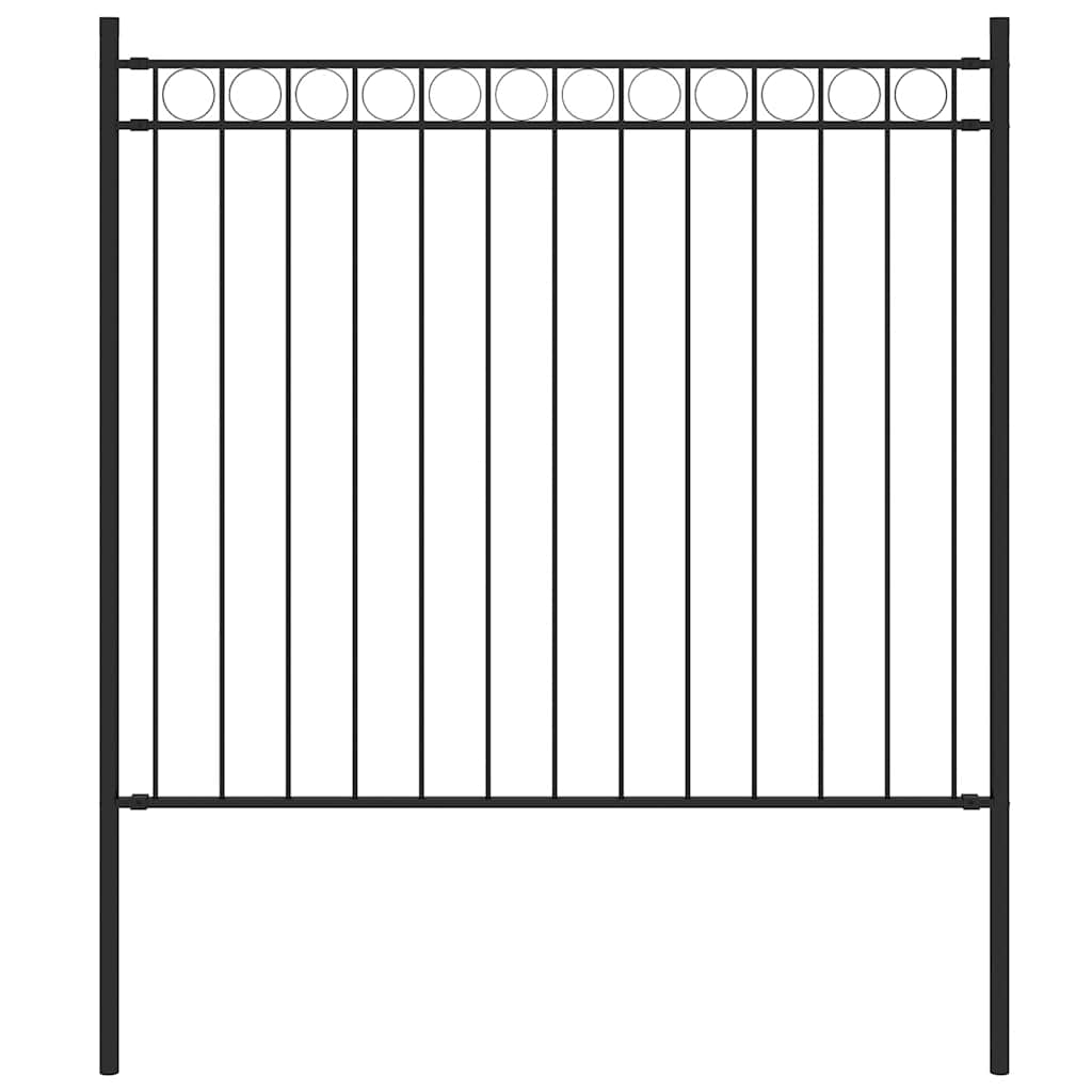 Gard de grădină din oțel 1,81x0,8 m negru GartenMobel Dekor