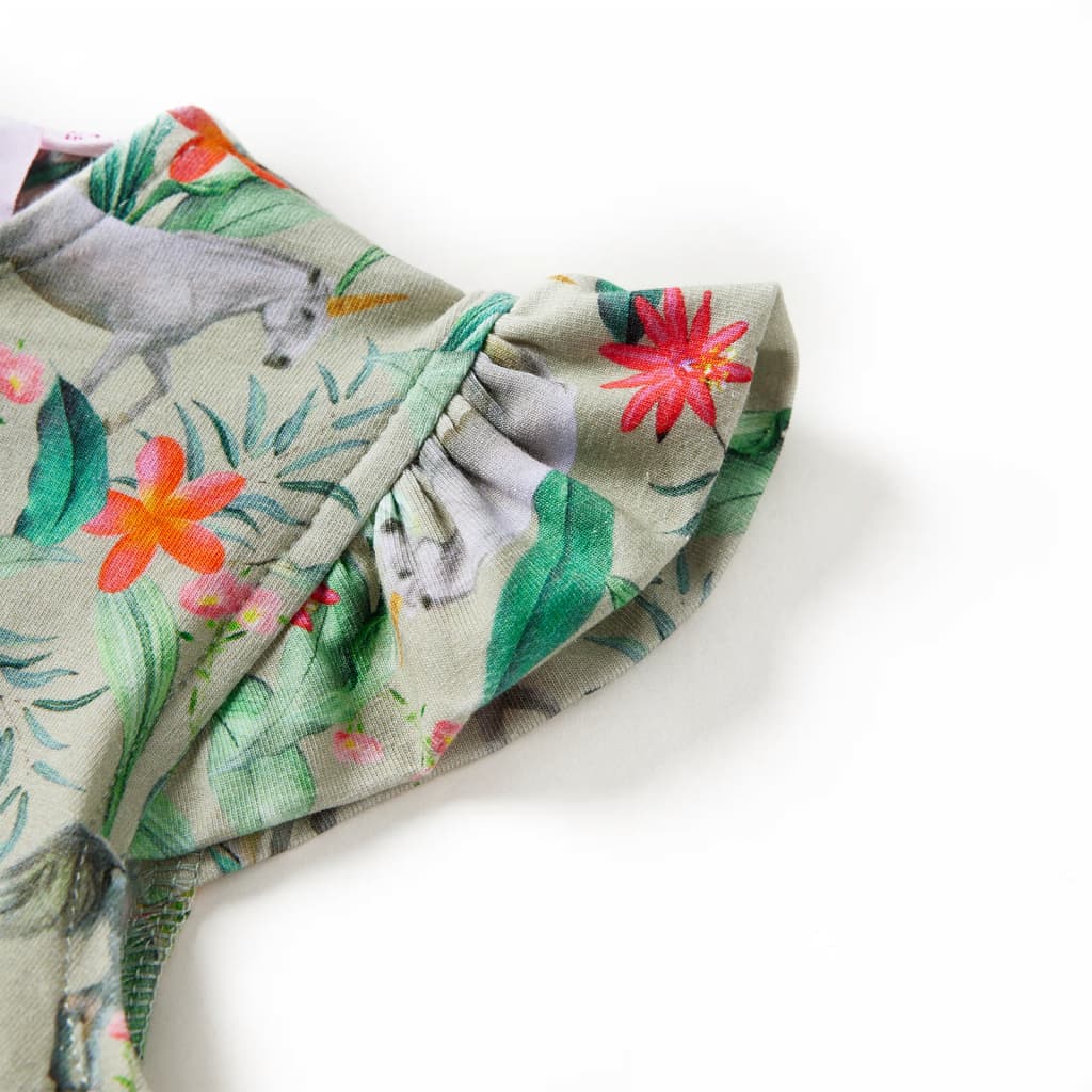 Rochie copii cu mâneci largi kaki deschis 104 GartenMobel Dekor